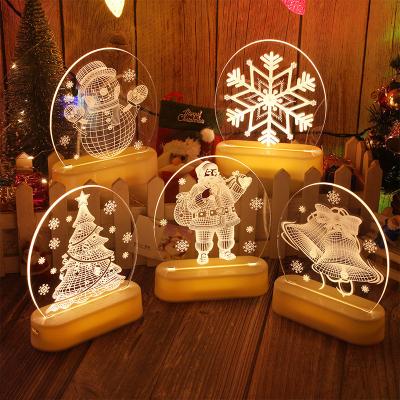 China Factory hot sale 2021 high quality wholesale dressers led 3d christmas night light lamp for kids illusion bedside decorate lamps for sale