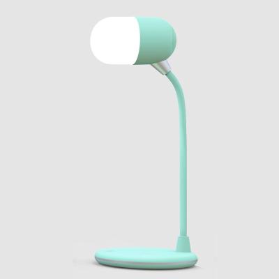 China Convenient Multifunctional Round Table Lamp Speaker With Creative Wireless Night Table Light USB Charger LED Candle Bar Table Lamp for sale