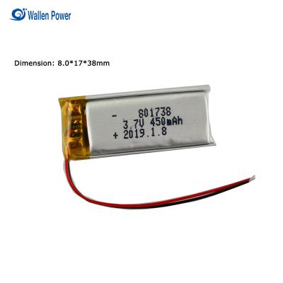 China Rechargeable Camera Manufacture 3.7v 450mah Lithium Polymer Battery for sale