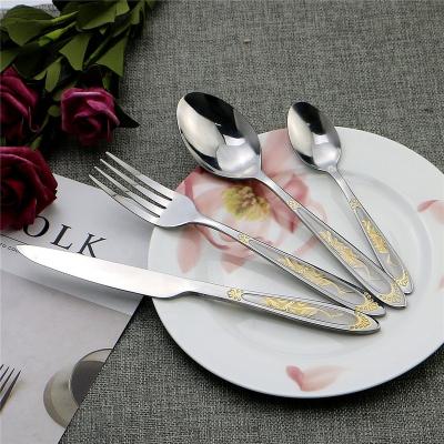 China Popular Classic Design Stainless Steel Gold Cutlery Viable for sale