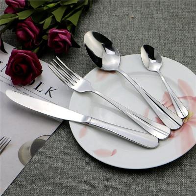 China Sustainable Mirror Polish Hotel Used Stainless Steel Knife Spoon Forks Flatware Sets for sale