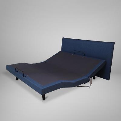 China (Others)Adjustable Modern Luxury Bedroom Furniture Upholstered Real Italian Bed With Extended Headboard for sale