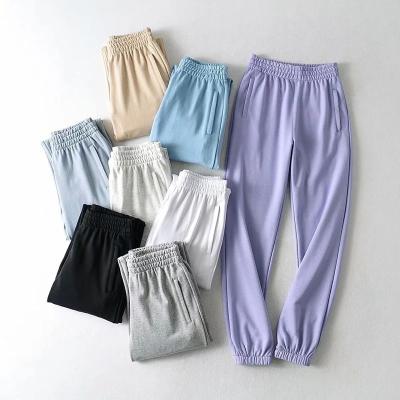 China Wholesale Cotton Polyester Material Anti-Wrinkle Long Pants Summer Sweatpants Women Custom Made for sale