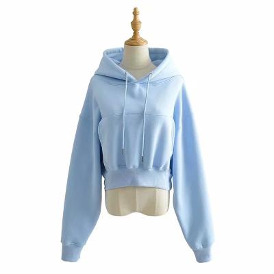 China Wholesale Anti-wrinkle China Autumn Long Sleeve Casual Solid Spring Colors Cropped Hoodie Woman for sale