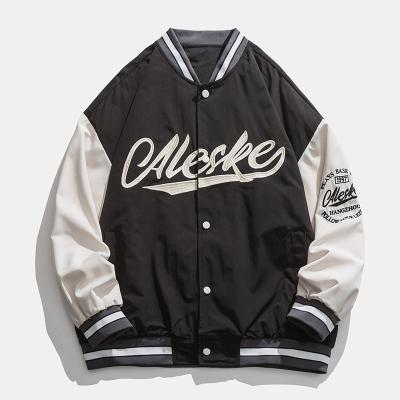 China QUICK DRY Vintage Baseball Embroidery Letter Autumn Sleeve Leather Bomber Jackets Coats Men's Jacket for sale