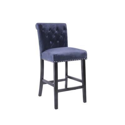 China Modern Hot Selling Velvet Canvas Or Wooden Upholstered Modern Barstools Customized for sale