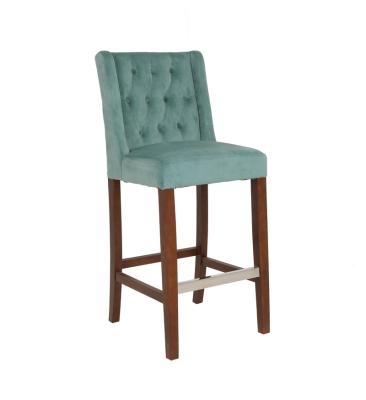 China China High Vintage Wooden Legs Fabric Bar Counter Stool Modern Wholesale Modern Canvas Back Chair Fabric for sale