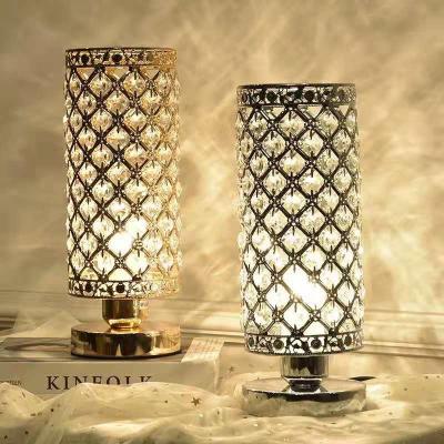 China European style modern bedroom crystal creative decoration living room table lamp plug-in romantic warm bedside lamp for sale