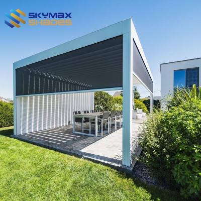 China Brand New Aluminum Adjustable Manual Extrusion Louve Miami Pergola Parts From Canada Jiansu Kits Manufacturers Roof Gazebo for sale