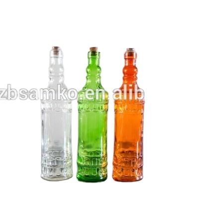 China None hot sale sprayed color glass bottle with cork for sale