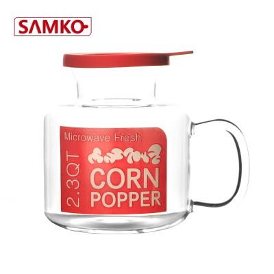 China Household Borosilicate Glass Square Microwave Popcorn Popper For Microwave Use Hot Air Popcorn Popper for sale