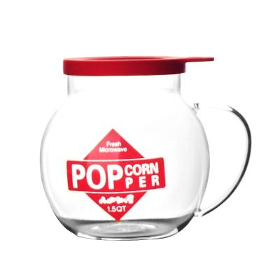 China Household Popcorn Container With Silicon Lid Microwave Glass Popcorn Tubs for sale