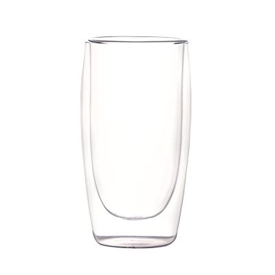 China Double Wall Beer Glass Minimalist Double Mug Glass Wall for sale