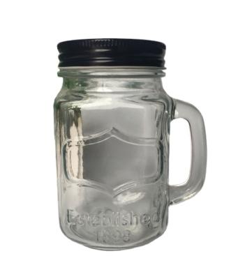 China No glass mason jar with handle and straw for sale