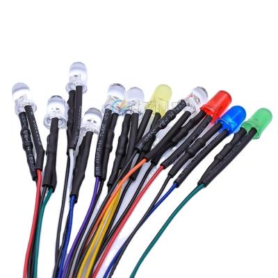 China Hobby Lighting DC 5v 12v 24v Pre Wire 3mm 5mm 8mm 10mm Led Light Lamp Single Light Emitting Diode With Led Wire Lead Diodes Prewired for sale