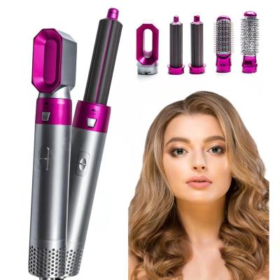 China Around 5 in 1 Detachable Curling Kit Negative Ion Hair Curler Brush Wand Blow Dryer Electric Hair Brush Comb Curling Iron for sale