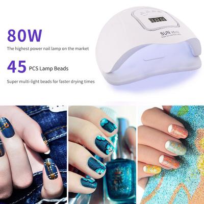 China Plastic Lamp For Manicure 80/54w LED Nail Polish UV Auto Sensing Nail Tools LCD Display for sale