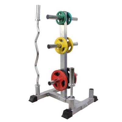 China Commercial High Quality Gym Vertical Barbell Equipment Gym Weight Plate Storage Rack Bumper Tree with Barbell Rack for sale