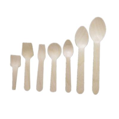 China Factory Direct Disposable Cutlery Spoon Knife Birch Wood Fork Wooden Knife Spoon Disposable Wooden Spoon Cutlery for sale