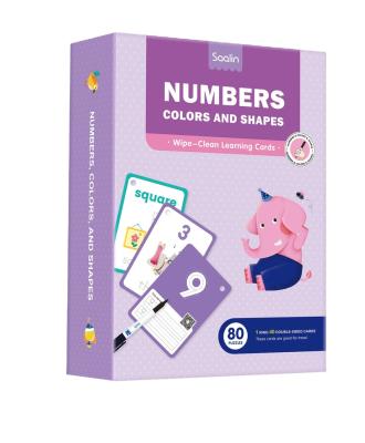 China paper & Cardboard ready to ship Pen Control Number &Colors&Shapes Wipe-clean flash cards (wipe clean learning books) for sale