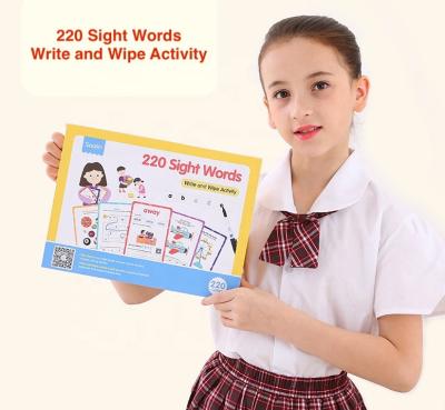 China paper & Cardboard ready to ship sight words flash cards write and audios wipe free barcode (only working with Wechat) for sale