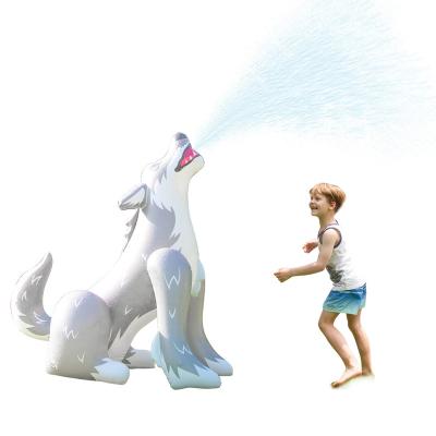 China Outdoor Swimming Kid Toy Inflatable Water Sprinkler Water Animal Inflatable Wolf Ourdoor Doctor Dolphin Toy Spray for sale