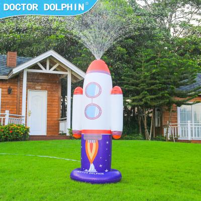 China Ourdoor Doctor Dolphin Back Yard Game Kids Play Water Rocket Water Sprayer Floating Inflatable Water Spray Toy for sale