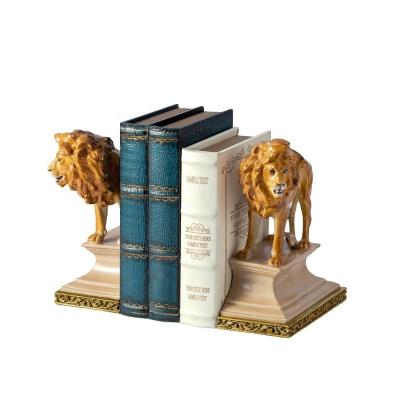 China Art Deco Luxury Home Decor Tiger and Leopard Bookend Gift Brass Bookcase for sale