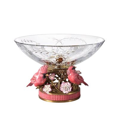 China Disposable single brass and crystal ornament, for home, decoration and candy fruit/candy box/dish for living room, hotel for sale