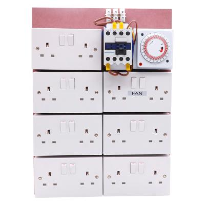 China Plant Grow Hydroponic 12 Way /14 Way Contactor MDF Board With Timer And Fan Heater Sockets For HID Grow Lighting for sale