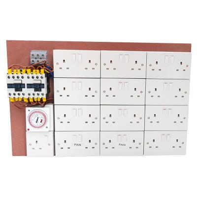 China 20/24/25 Way Hydroponic Contactor MDF Board With HID Timer And Fan Heater Sockets For Growing Lighting 20 Way Contactor Panel for sale