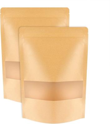 China Security Kraft Paper Zipper Coffee Matte Tea Stand Up Pouch Food Packaging Bag With Zipper for sale