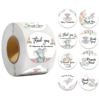 China Waterproof White Stickers Labels 500 Pcs Rose Gold Thank You Stickers Labels For Small Business for sale