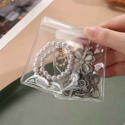 China Clear PVC Zipper Bag Mini Zipper Pouch Jewelry /Necklace Security PVC Jewelry Zipper Lock Jewelry Transparent Custom Packaging Bag for sale