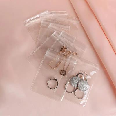 China Security Custom Recyclable Plastic PVC Small Clear Zipper Bag For Cosmetic Jewelry Ring Packaging Ziplock Pouch for sale