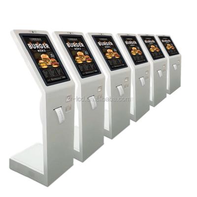 China Metal Case + Tempered Glass Panel With Wifi Network 23.6 27 32 Inch Self Service Kiosk Ticket Printer Self Ordering Interactive Kiosk Evaluation for sale