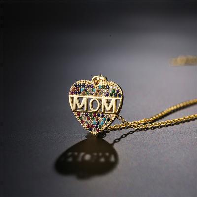 China TONGLING TRENDY Necklace Jewelry Women Chain Necklace Custom Statement Sets Mom Heart Image Enamel Necklace for sale