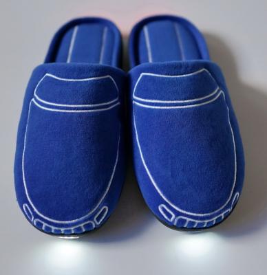 China Front&Rear LED Anti-slippery Slipper, LED Night Light Slipper, Emboridery Velvet Light Slipper for sale