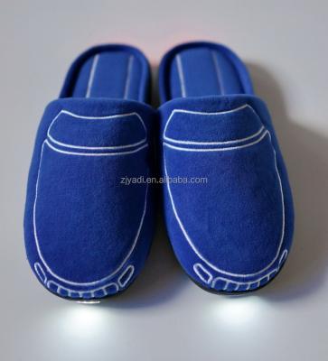 China The Other Front&Rear Four LED Velvet Luminous Embroidery Luxury Slipper, LED Night Light Slipper for sale