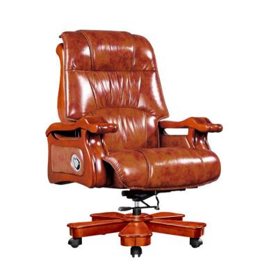 China Luxury Executive Wooden Boss Office Chair (Size) High Back Leather Chair Adjustable Wholesale Adjustable Office Chair for sale