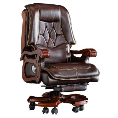 China Factory Direct Sale 10 Boss Chair Leather Wheels Executive Office Rotation Luxury Wooden Chairs for sale