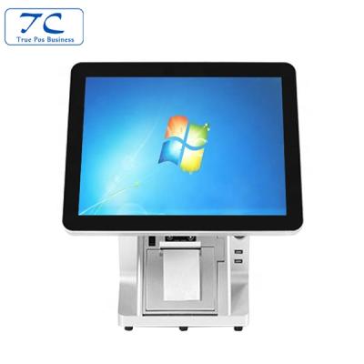 China Genuine ABS 15 Inch Double Touch POS System / Flat Cash Register With Built-in Printer for sale