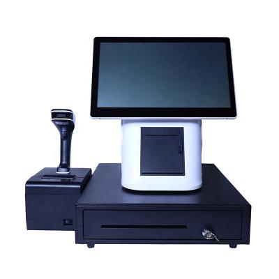 China New Model 15 Inch Capacitive Touch Screen POS Machine With Printer POS Systems 32G SSD for sale