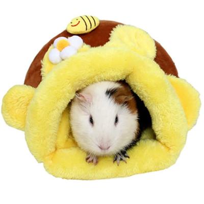 China Breathable Factory Wholesale Amazon Plush Keep Warm Cute Plush Cave Dog Bed Simulation Bee Simulation Cat Bed Warm Pet Bed for sale