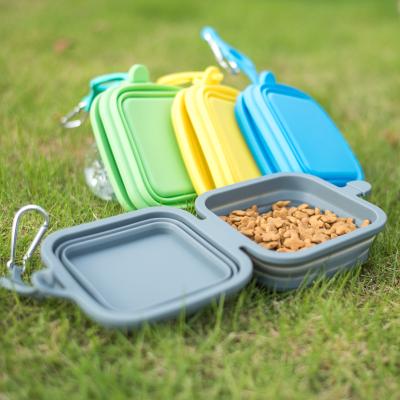 China Wholesale Viable Outdoor Portable Collapsible Dog Bowl Collapsible Dog Bowl Dog Bowl Silicone 2 in 1 Collapsible for sale