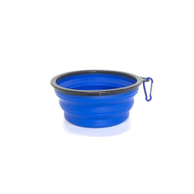 China Wholesale non-automatic outdoor portable dog bowl silicone dog bowls factory goods solid color folding dog bowl for sale