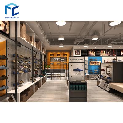 China Environmental friendly commercial shoes shop interior design shoe store furniture design with counter for sale