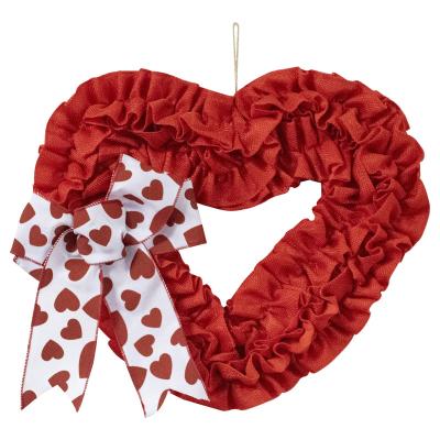 China Romantic Valentines Day Garlands for Front Door Outside Heart Shaped Garland for Valentine Decor Outdoor Valentine's Day Garland for sale