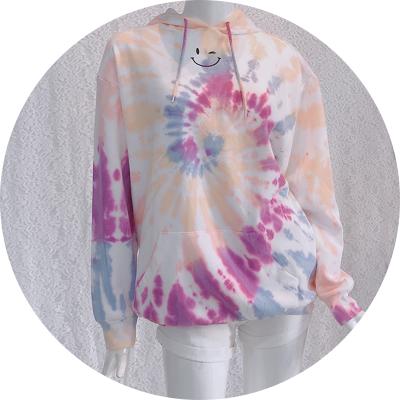 China Jina New Anti-pilling Rainbow Tie Dye Sweatshirts Hot Selling Casual Oversized Tie Dye Tops Long Sleeve Discount SA for sale