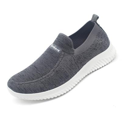 China Fashion Trend Black / Gray Knit Upper Slip On Low Cut Injection Men Shoes for sale